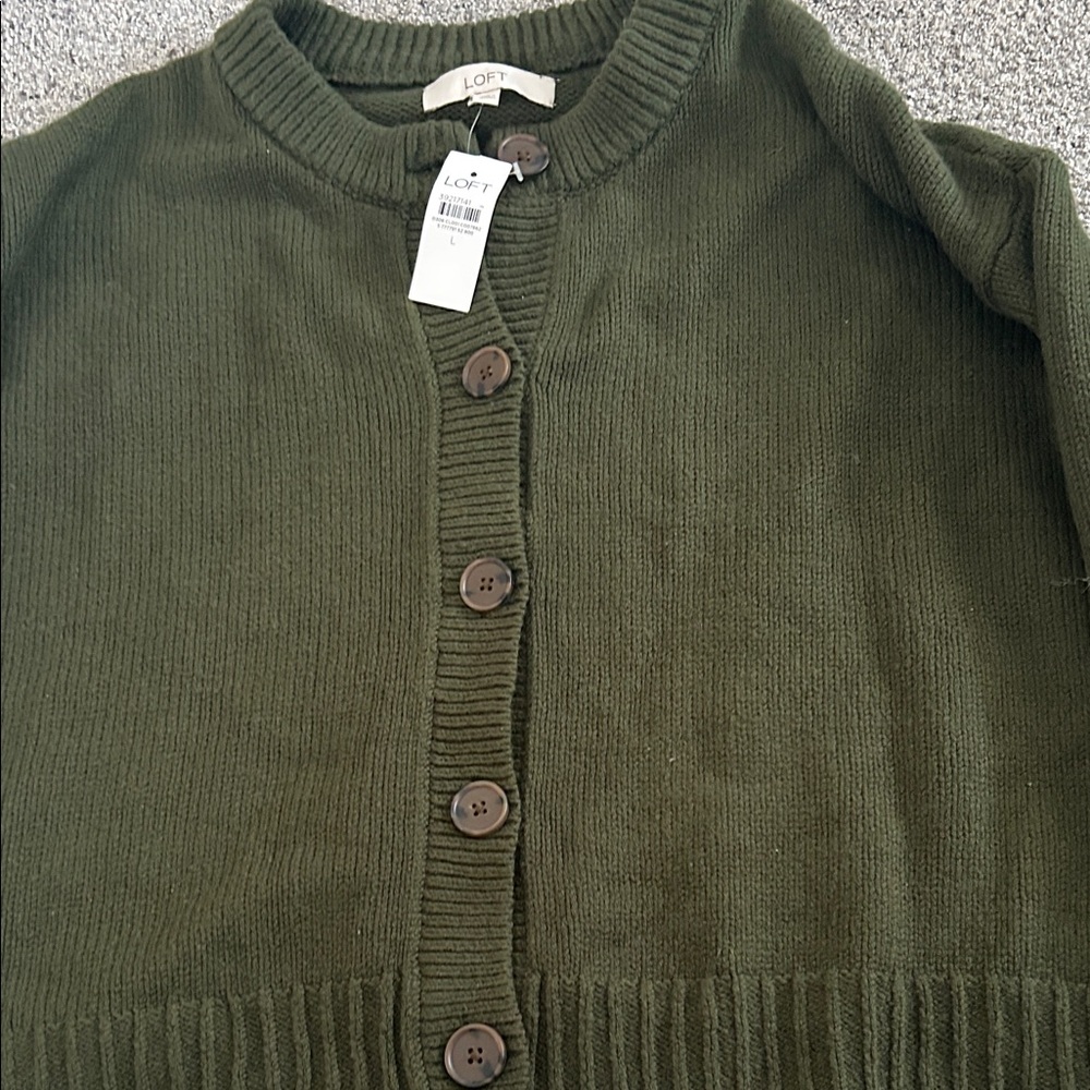 BNWT LOFT Women's Green Cardigan - Picture 3 of 5